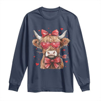 Funny Western Highland Cow Farm Valentine Long Sleeve Shirt