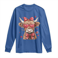 Funny Western Highland Cow Farm Valentine Long Sleeve Shirt