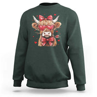 Funny Western Highland Cow Farm Valentine Sweatshirt