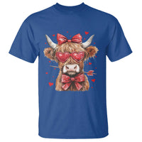 Funny Western Highland Cow Farm Valentine T Shirt