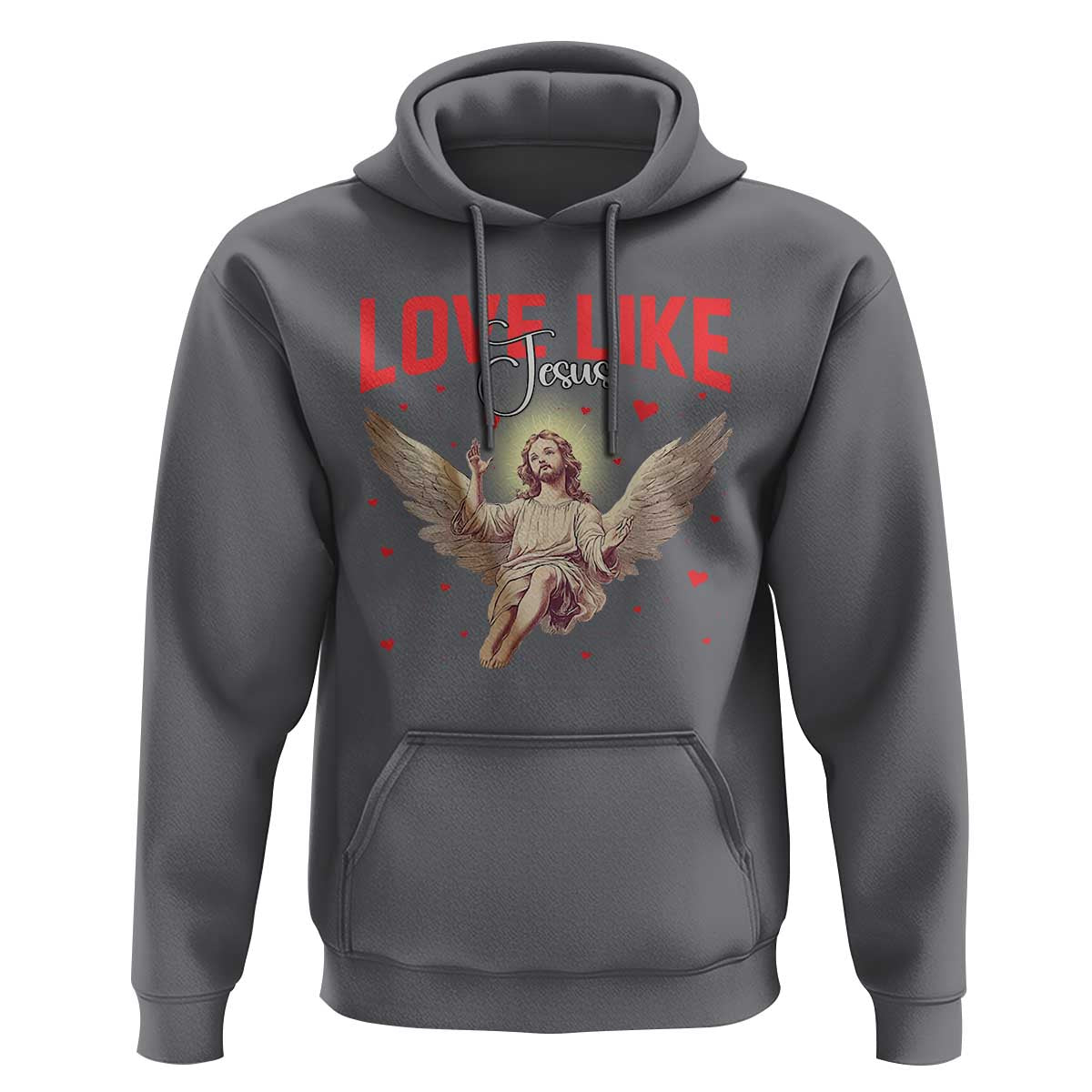 Funny Love Like Jesus Valentine's Day Hoodie Christian Religious Cupid God Bible Verses