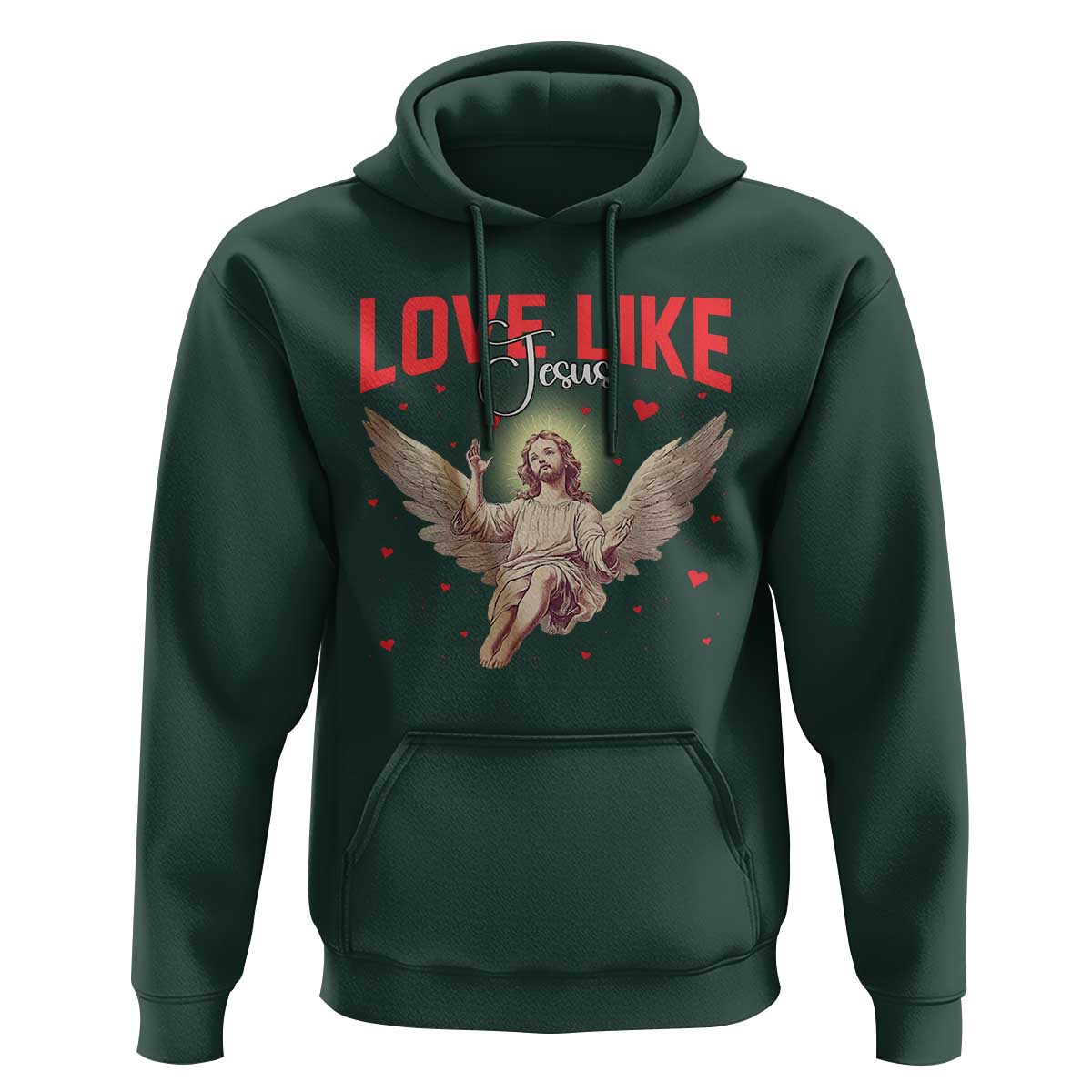 Funny Love Like Jesus Valentine's Day Hoodie Christian Religious Cupid God Bible Verses