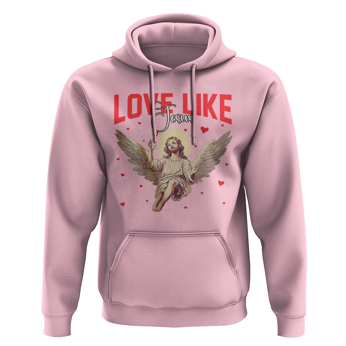 Funny Love Like Jesus Valentine's Day Hoodie Christian Religious Cupid God Bible Verses