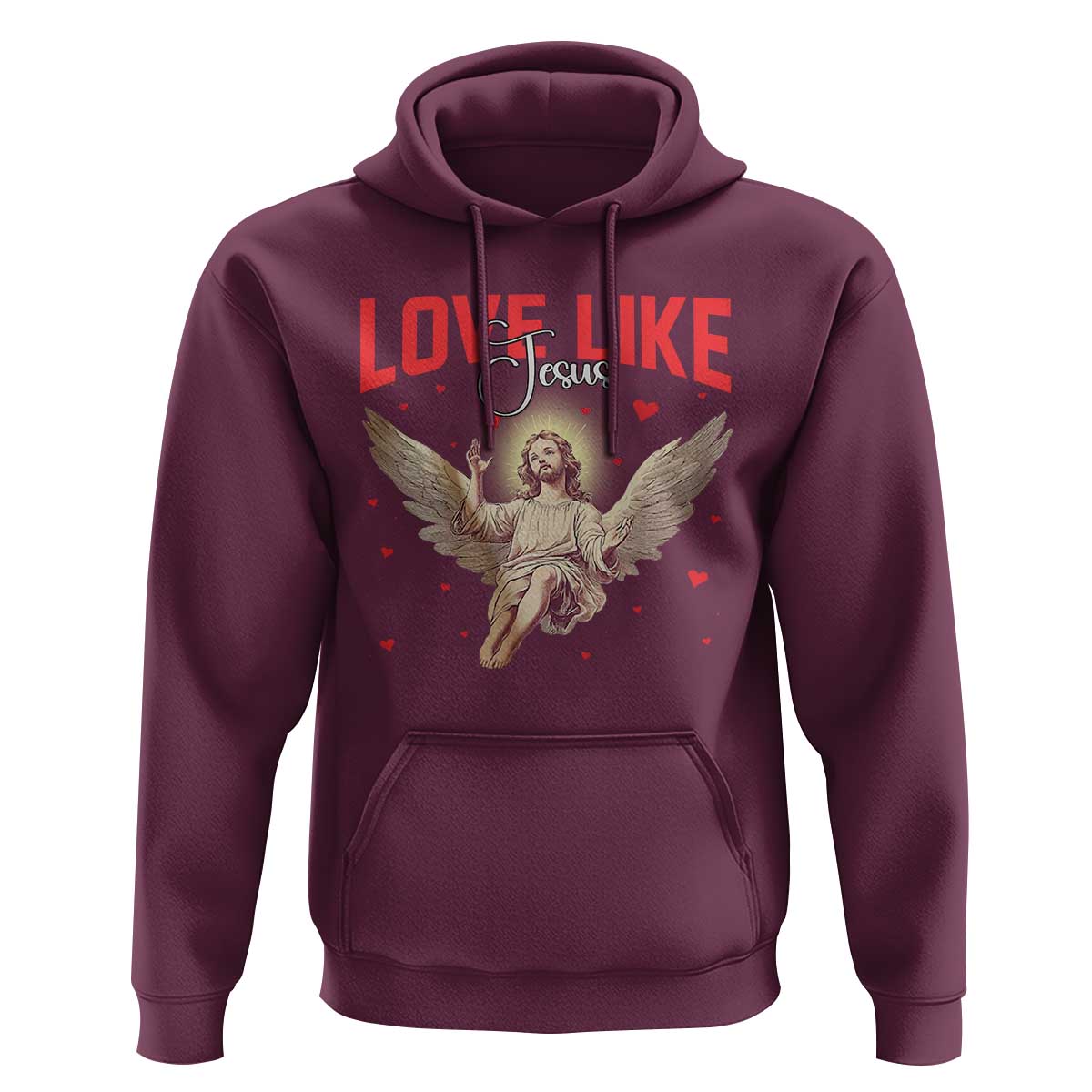 Funny Love Like Jesus Valentine's Day Hoodie Christian Religious Cupid God Bible Verses