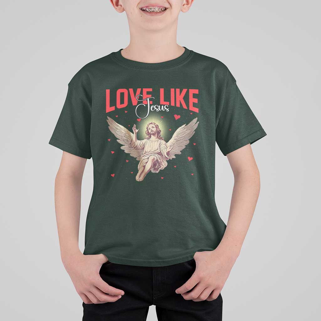 Funny Love Like Jesus Valentine's Day T Shirt For Kid Christian Religious Cupid God Bible Verses