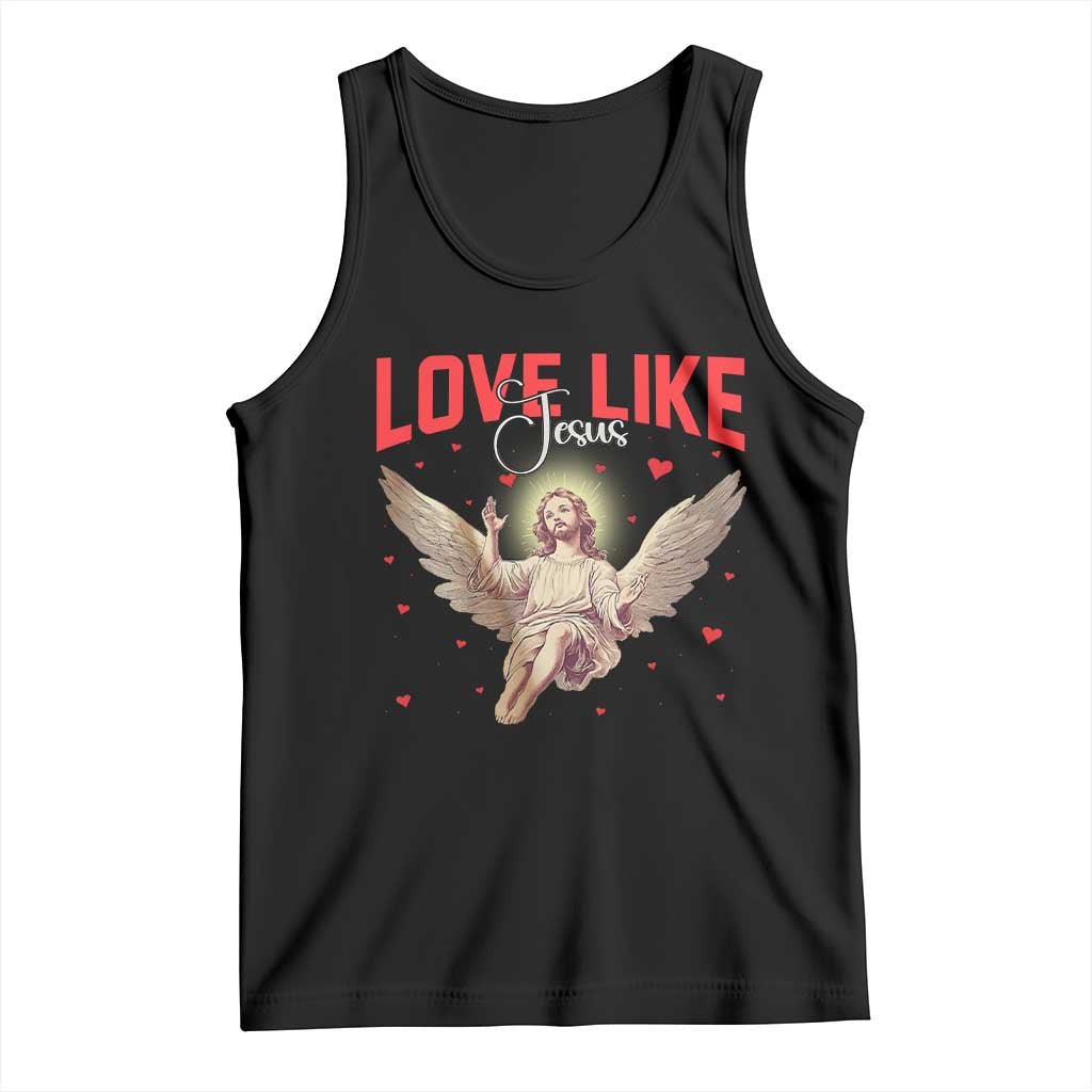 Funny Love Like Jesus Valentine's Day Tank Top Christian Religious Cupid God Bible Verses