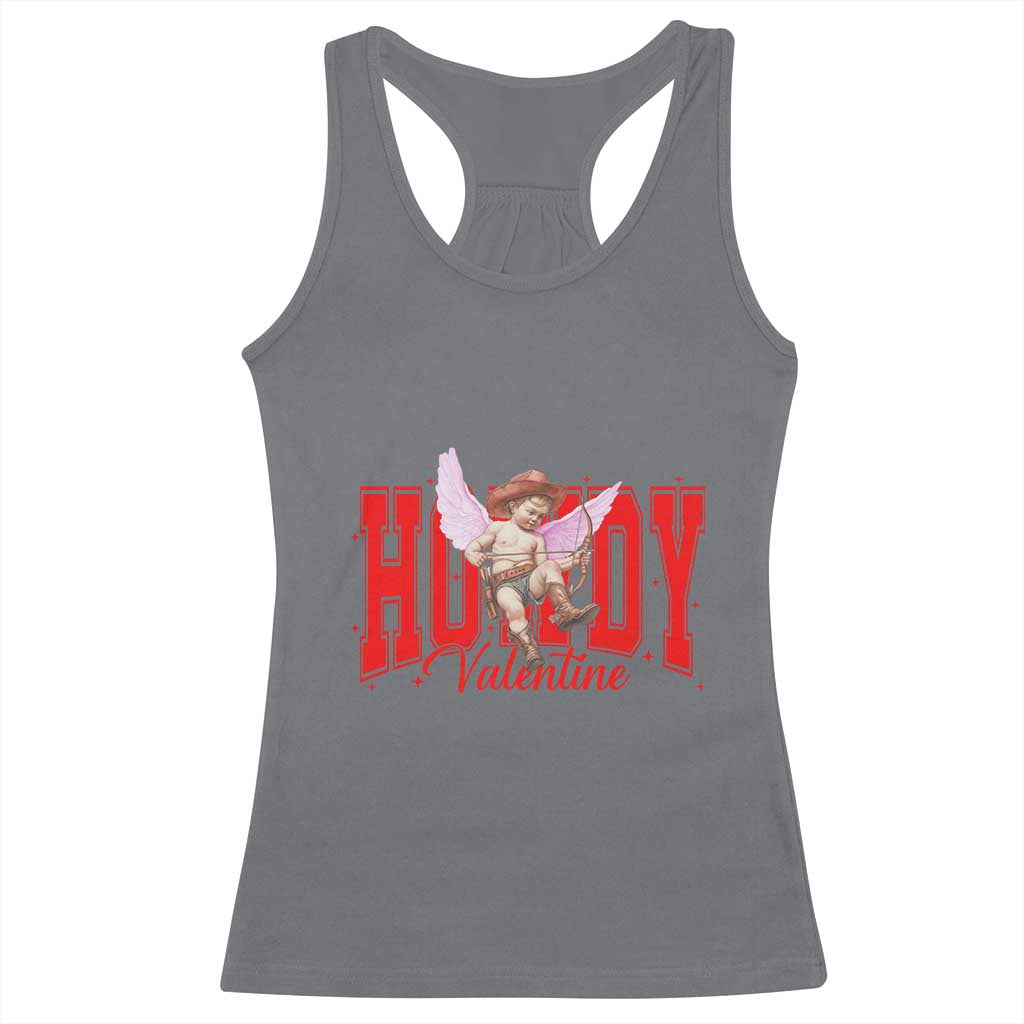 Funny Howdy Valentine Racerback Tank Top Valentine's Day Western Cowboy Cupid