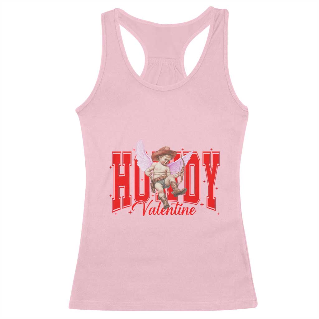 Funny Howdy Valentine Racerback Tank Top Valentine's Day Western Cowboy Cupid