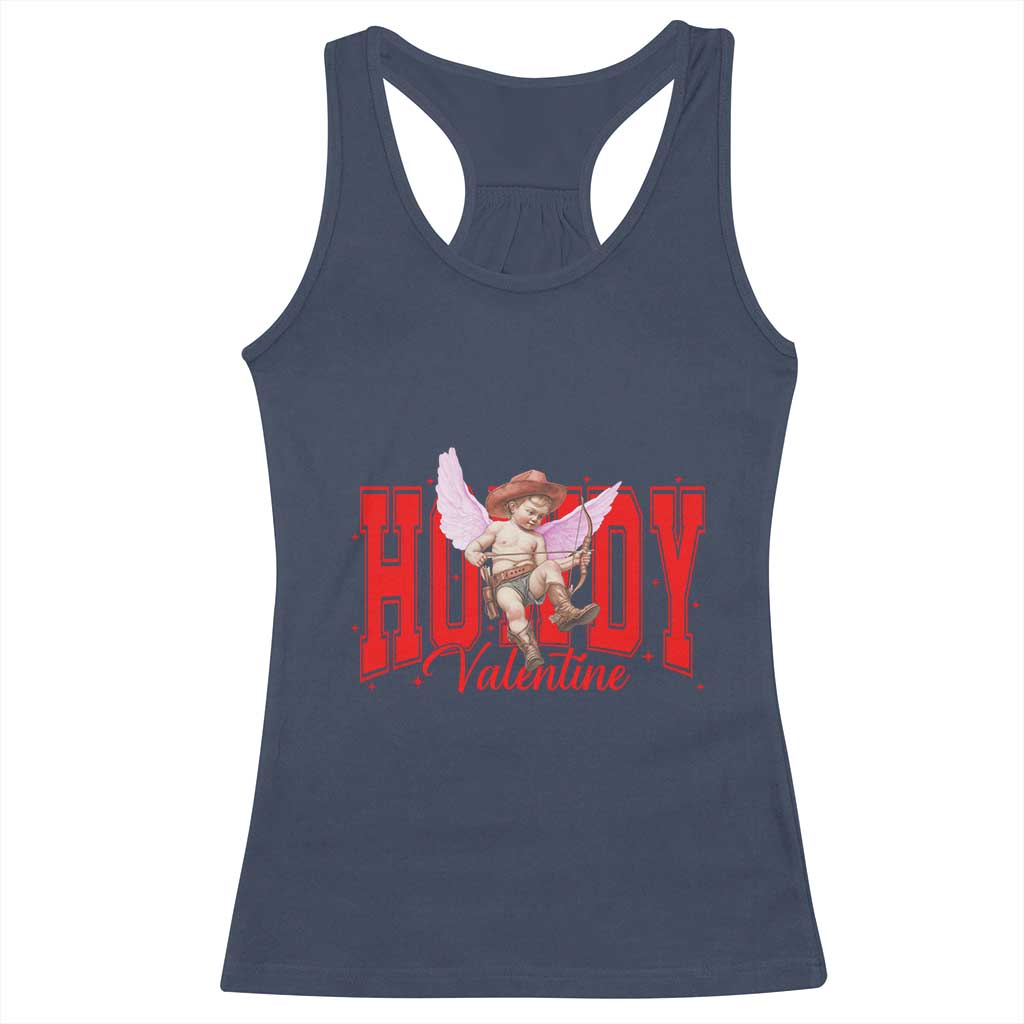 Funny Howdy Valentine Racerback Tank Top Valentine's Day Western Cowboy Cupid