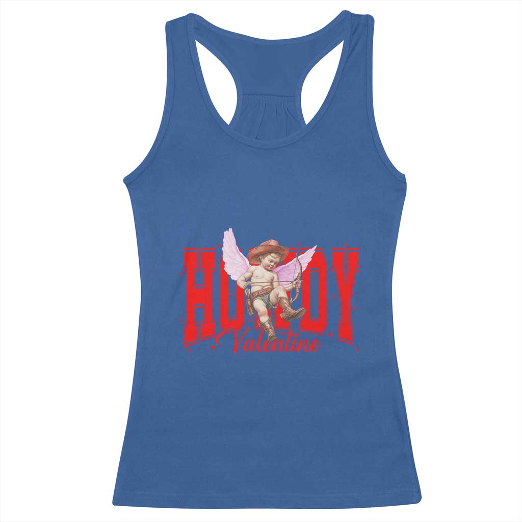 Funny Howdy Valentine Racerback Tank Top Valentine's Day Western Cowboy Cupid