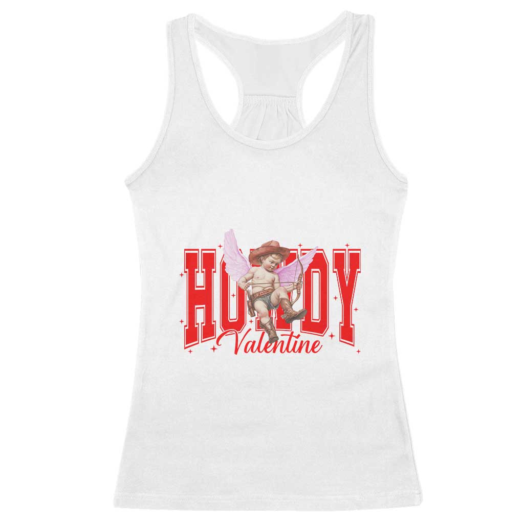 Funny Howdy Valentine Racerback Tank Top Valentine's Day Western Cowboy Cupid