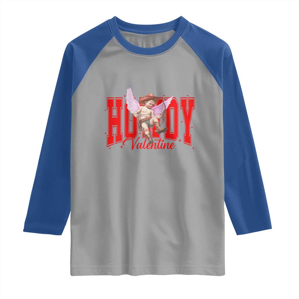 Funny Howdy Valentine Raglan Shirt Valentine's Day Western Cowboy Cupid