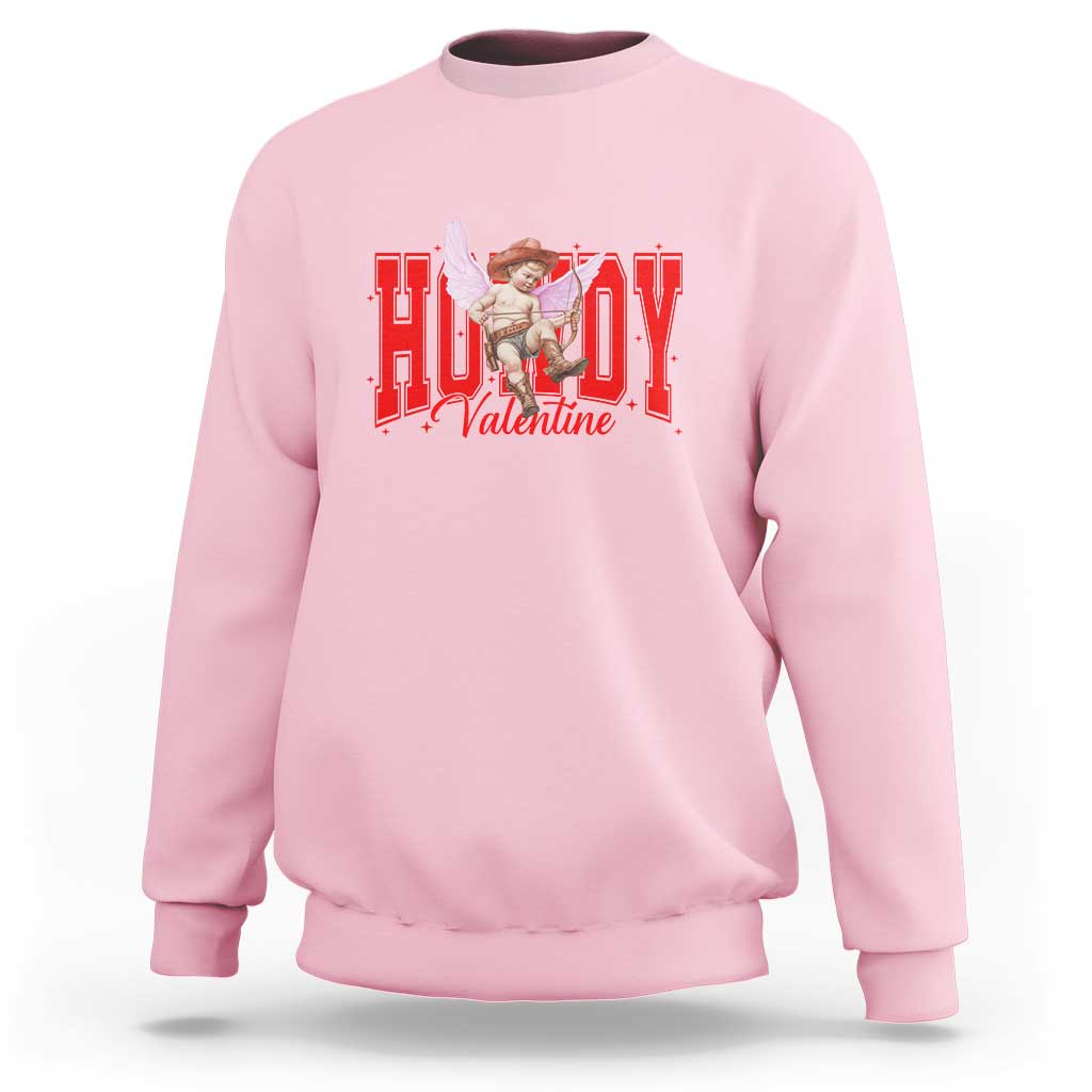Funny Howdy Valentine Sweatshirt Valentine's Day Western Cowboy Cupid