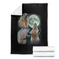 Funny Three Groundhog Moon Groundhog Day Meme Throw Blanket - Wonder Print Shop