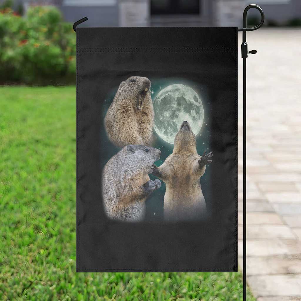 Funny Three Groundhog Moon Groundhog Day Meme Garden Flag - Wonder Print Shop