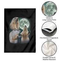 Funny Three Groundhog Moon Groundhog Day Meme Garden Flag - Wonder Print Shop
