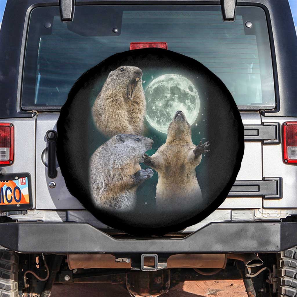 Funny Three Groundhog Moon Groundhog Day Meme Spare Tire Cover - Wonder Print Shop
