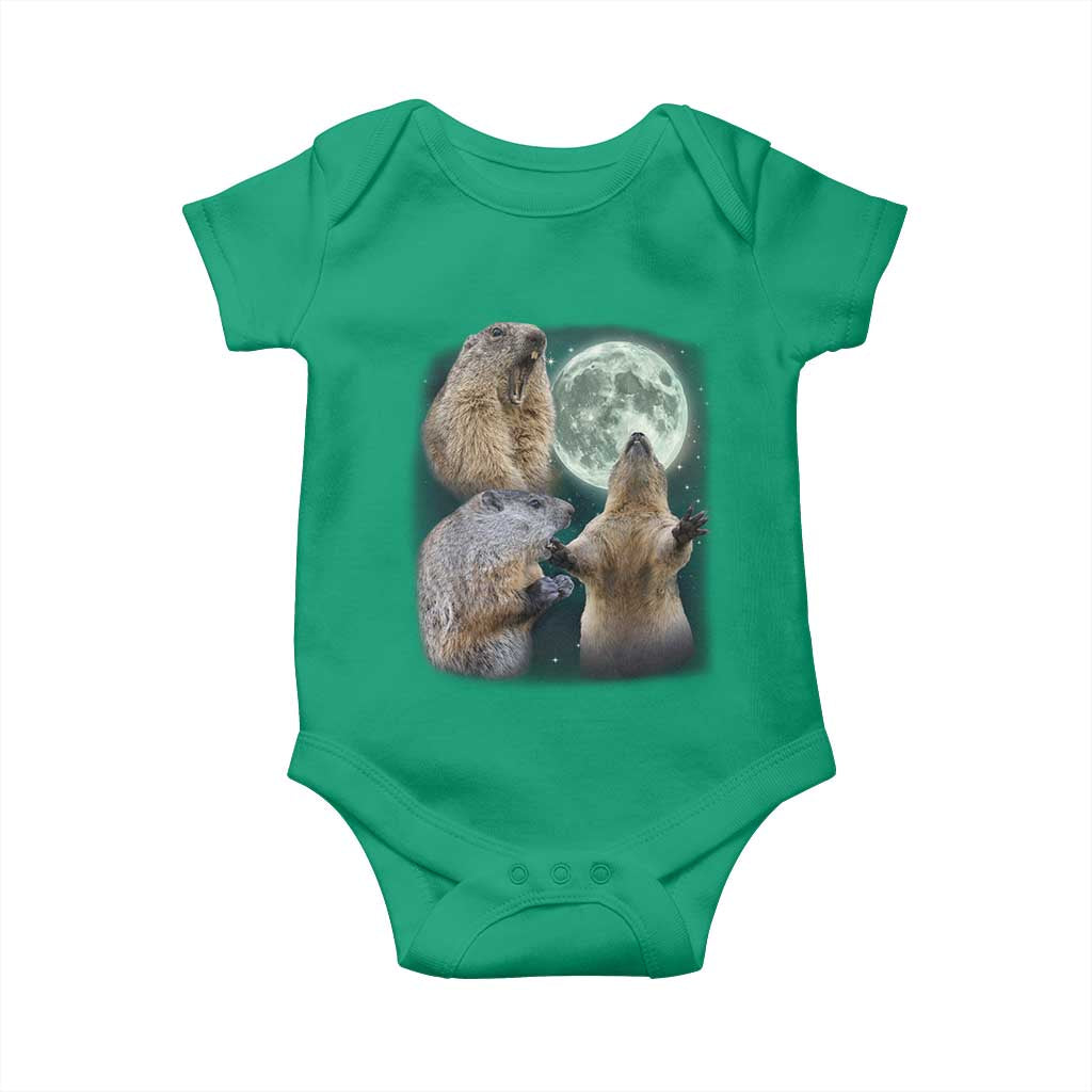 Funny Three Groundhog Moon Groundhog Day Meme Baby Onesie - Wonder Print Shop