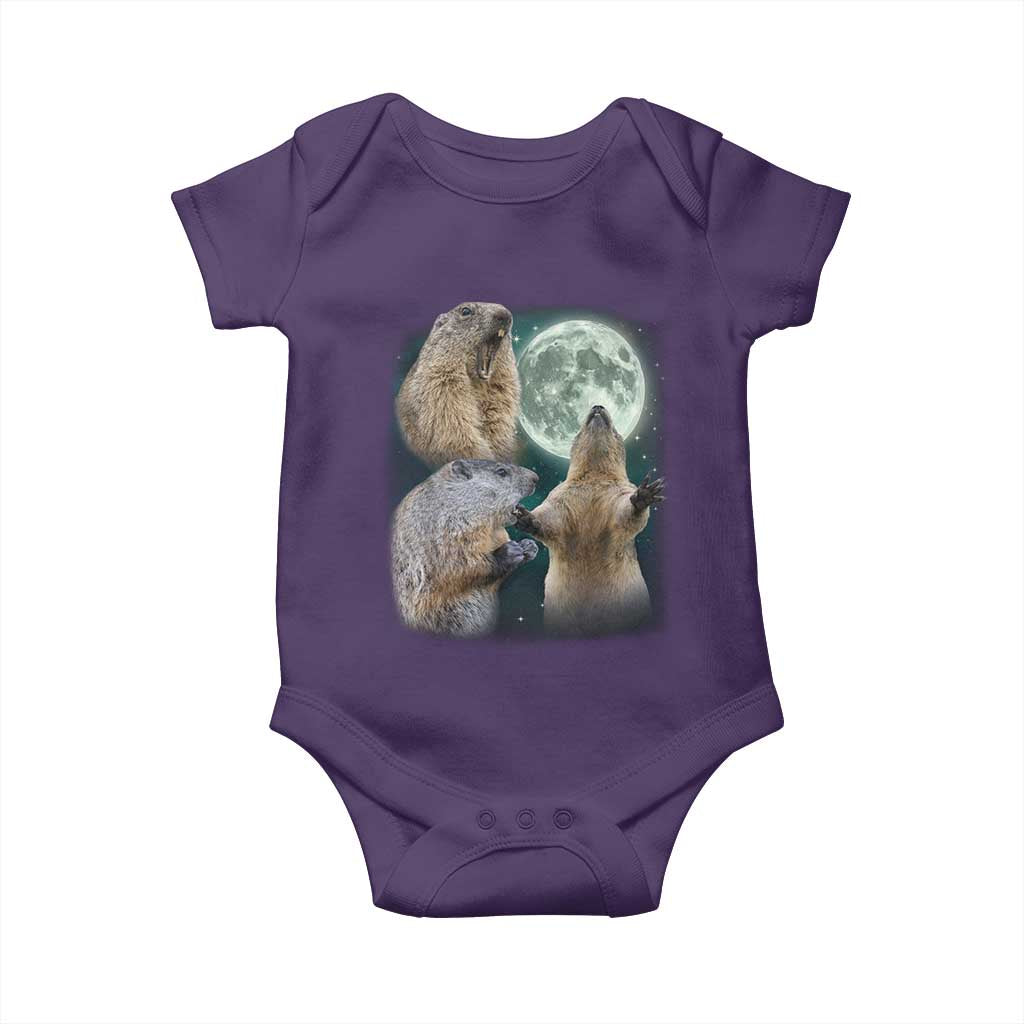 Funny Three Groundhog Moon Groundhog Day Meme Baby Onesie - Wonder Print Shop