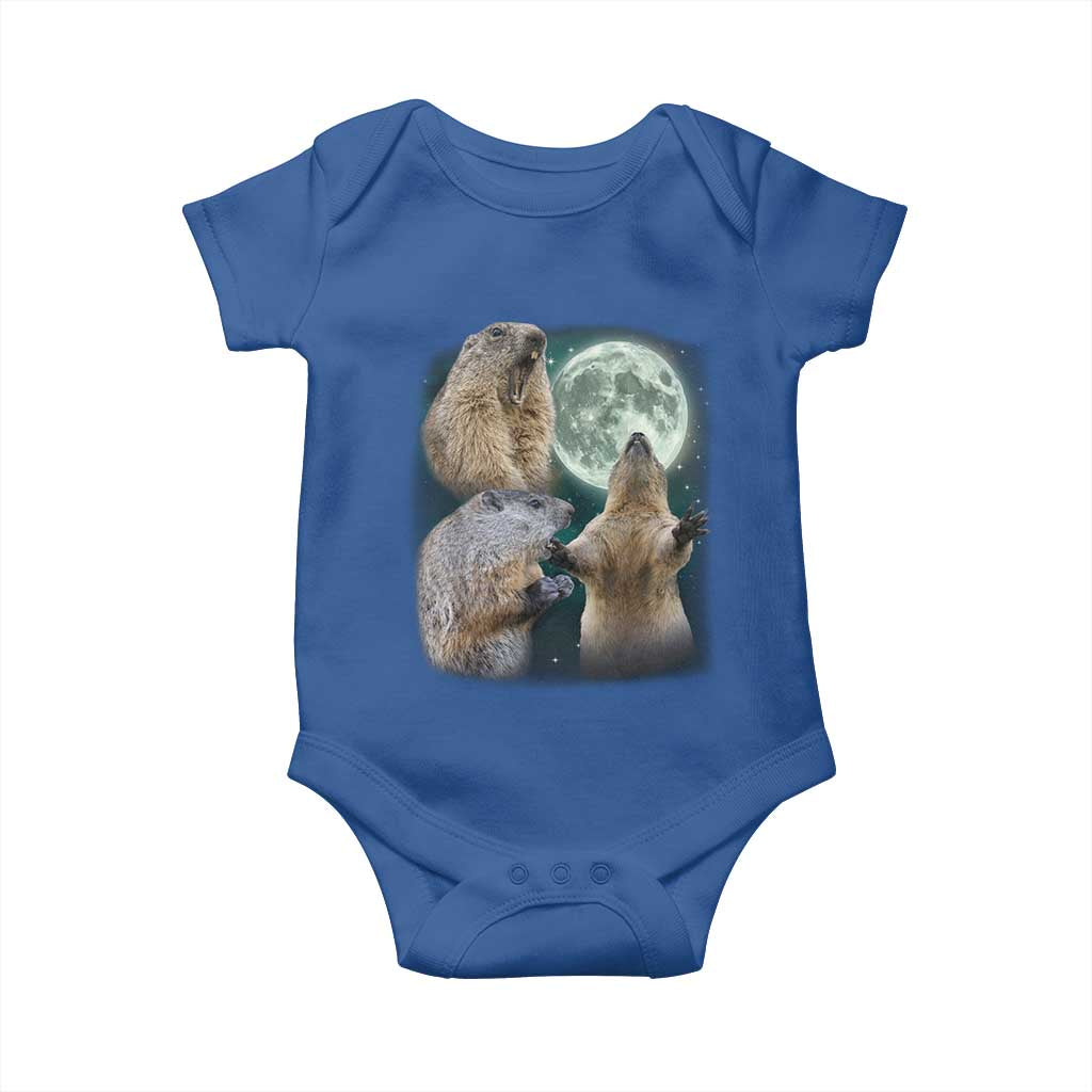 Funny Three Groundhog Moon Groundhog Day Meme Baby Onesie - Wonder Print Shop