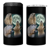 Funny Three Groundhog Moon Groundhog Day Meme 4 in 1 Can Cooler Tumbler - Wonder Print Shop