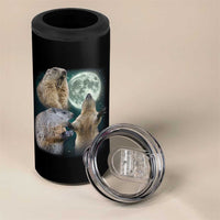 Funny Three Groundhog Moon Groundhog Day Meme 4 in 1 Can Cooler Tumbler - Wonder Print Shop