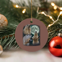 Funny Three Groundhog Moon Groundhog Day Meme Ceramic Ornament - Wonder Print Shop