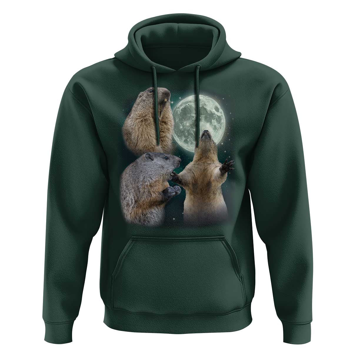 Funny Three Groundhog Moon Groundhog Day Meme Hoodie - Wonder Print Shop