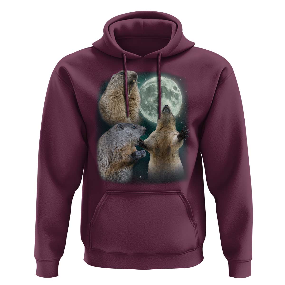 Funny Three Groundhog Moon Groundhog Day Meme Hoodie - Wonder Print Shop