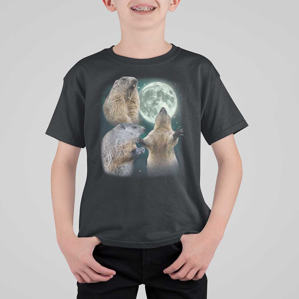 Funny Three Groundhog Moon Groundhog Day Meme T Shirt For Kid - Wonder Print Shop