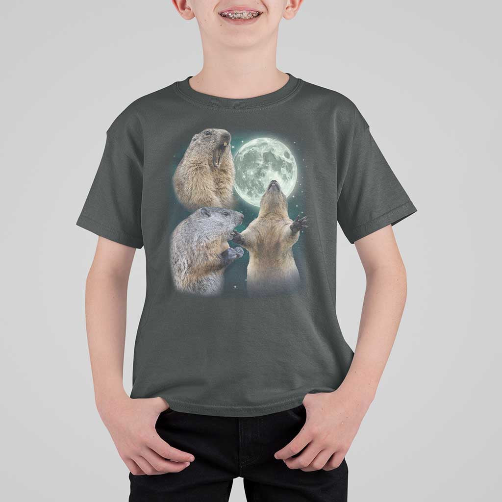 Funny Three Groundhog Moon Groundhog Day Meme T Shirt For Kid - Wonder Print Shop