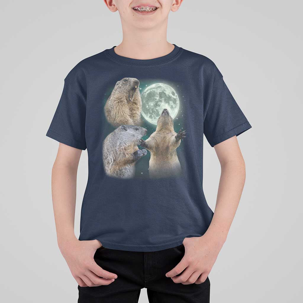 Funny Three Groundhog Moon Groundhog Day Meme T Shirt For Kid - Wonder Print Shop
