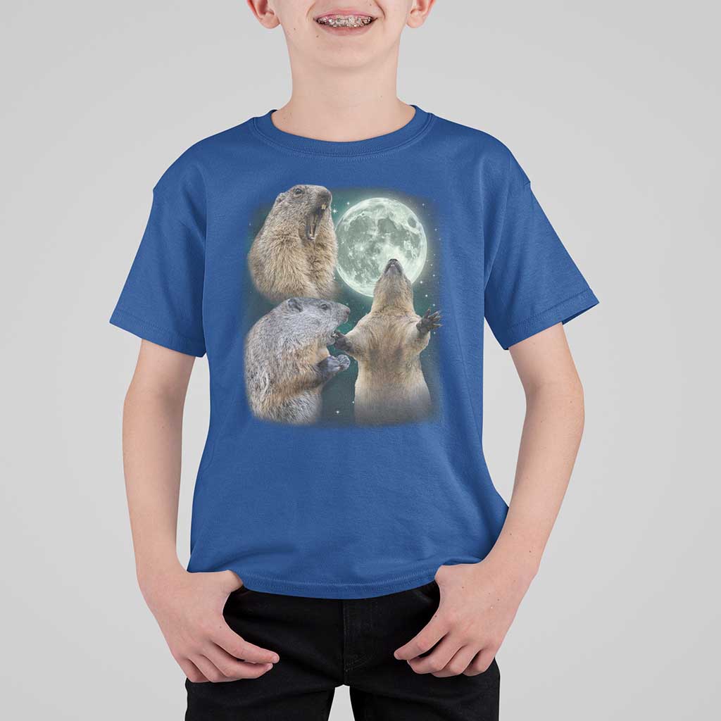 Funny Three Groundhog Moon Groundhog Day Meme T Shirt For Kid - Wonder Print Shop