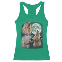 Funny Three Groundhog Moon Groundhog Day Meme Racerback Tank Top - Wonder Print Shop