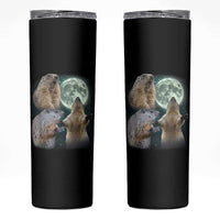 Funny Three Groundhog Moon Groundhog Day Meme Skinny Tumbler - Wonder Print Shop