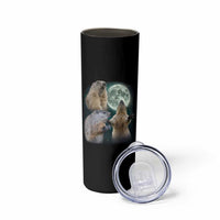 Funny Three Groundhog Moon Groundhog Day Meme Skinny Tumbler - Wonder Print Shop