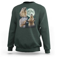 Funny Three Groundhog Moon Groundhog Day Meme Sweatshirt - Wonder Print Shop