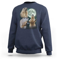 Funny Three Groundhog Moon Groundhog Day Meme Sweatshirt - Wonder Print Shop