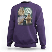 Funny Three Groundhog Moon Groundhog Day Meme Sweatshirt - Wonder Print Shop