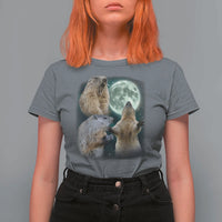 Funny Three Groundhog Moon Groundhog Day Meme T Shirt For Women - Wonder Print Shop