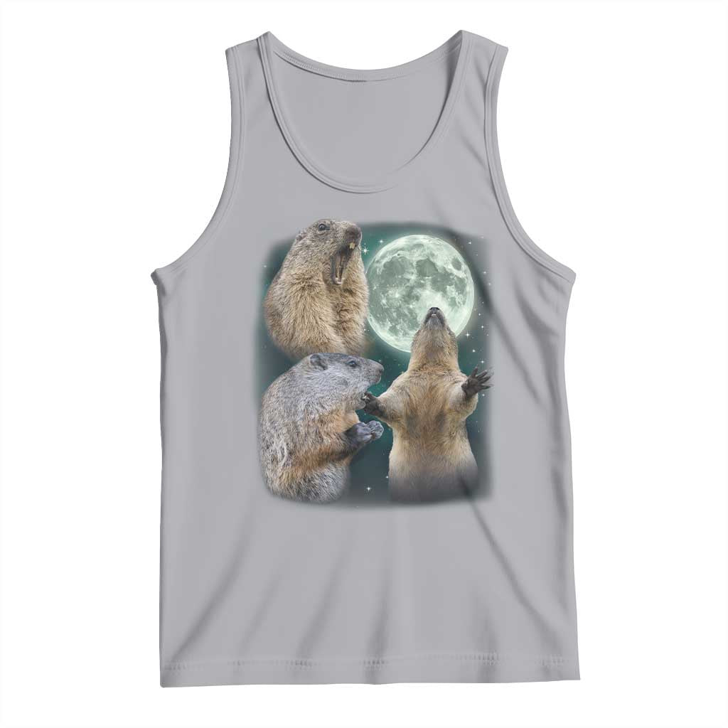Funny Three Groundhog Moon Groundhog Day Meme Tank Top - Wonder Print Shop