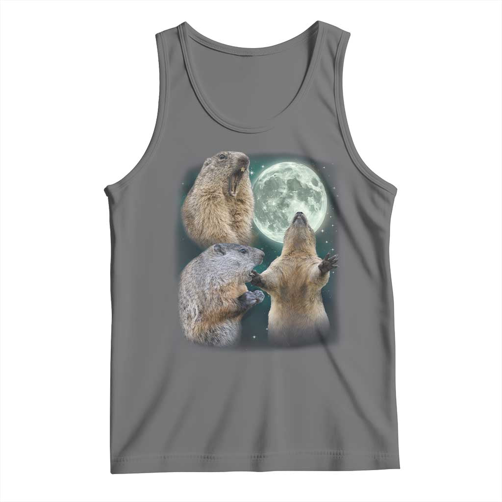 Funny Three Groundhog Moon Groundhog Day Meme Tank Top - Wonder Print Shop