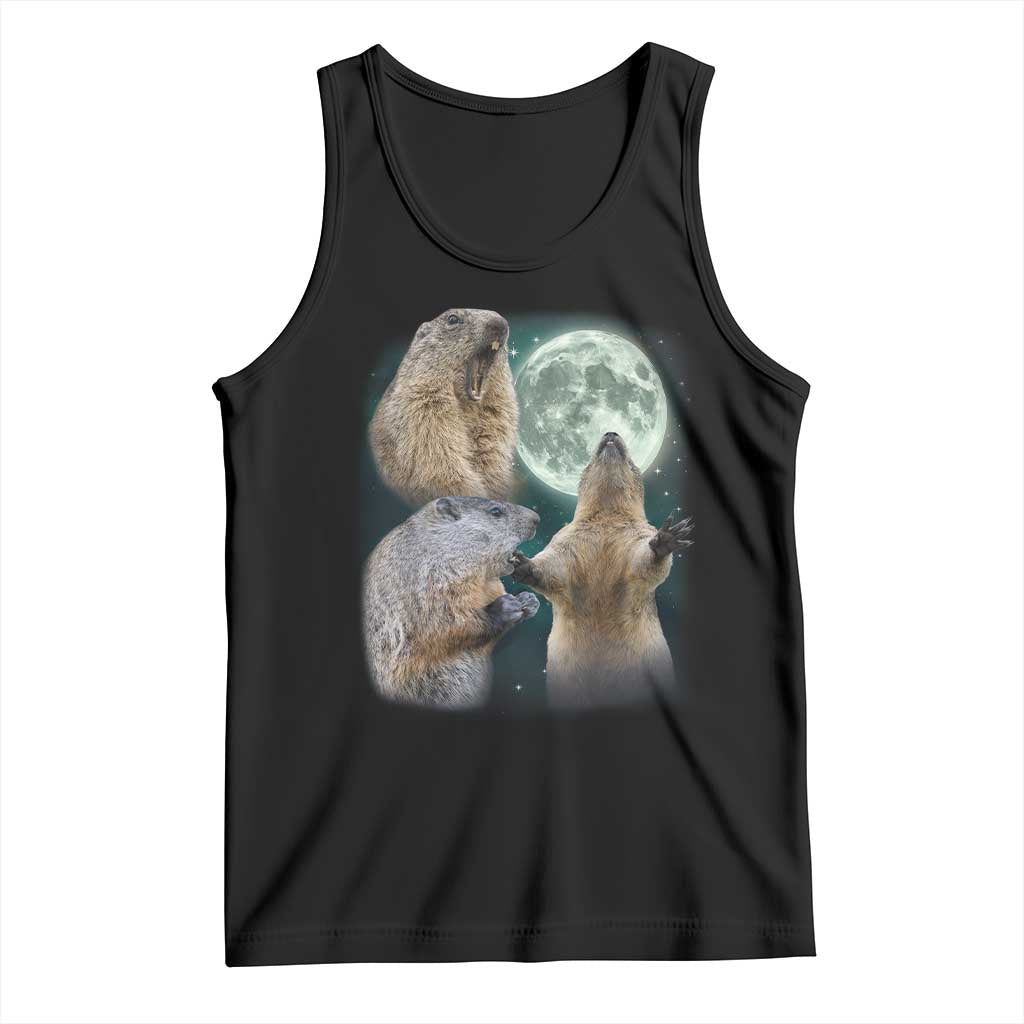 Funny Three Groundhog Moon Groundhog Day Meme Tank Top - Wonder Print Shop