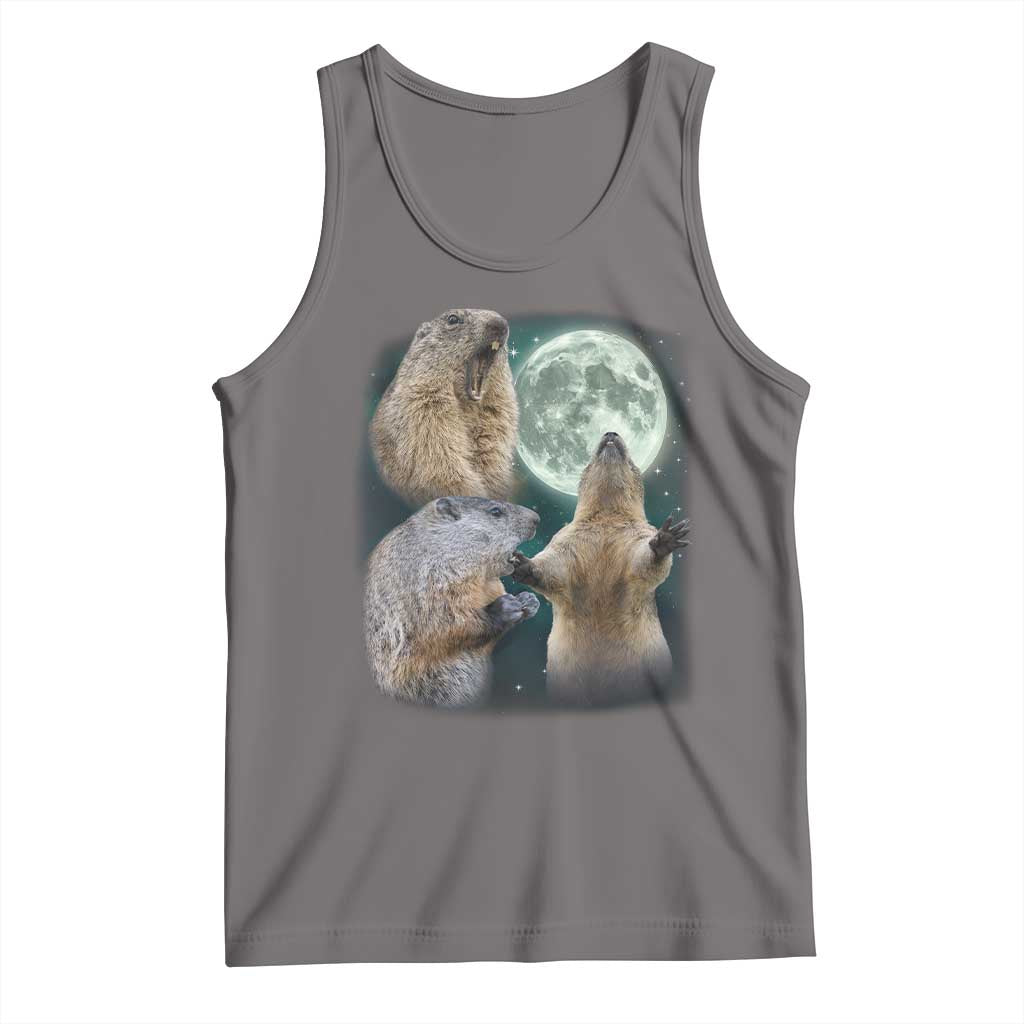 Funny Three Groundhog Moon Groundhog Day Meme Tank Top - Wonder Print Shop