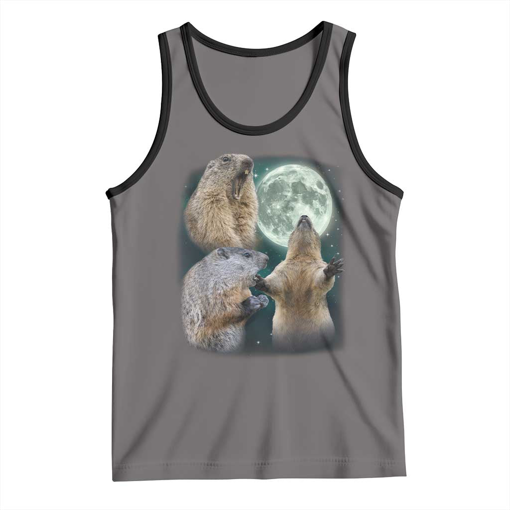 Funny Three Groundhog Moon Groundhog Day Meme Tank Top - Wonder Print Shop