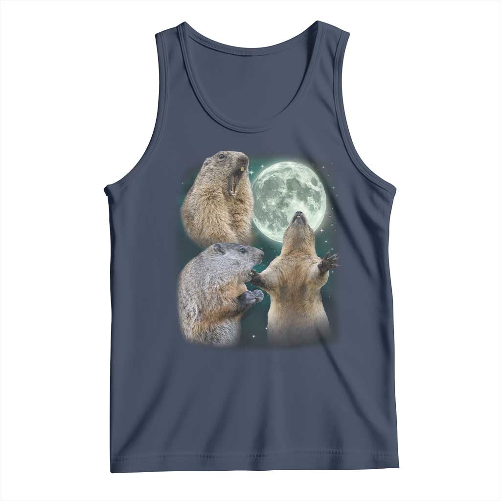Funny Three Groundhog Moon Groundhog Day Meme Tank Top - Wonder Print Shop
