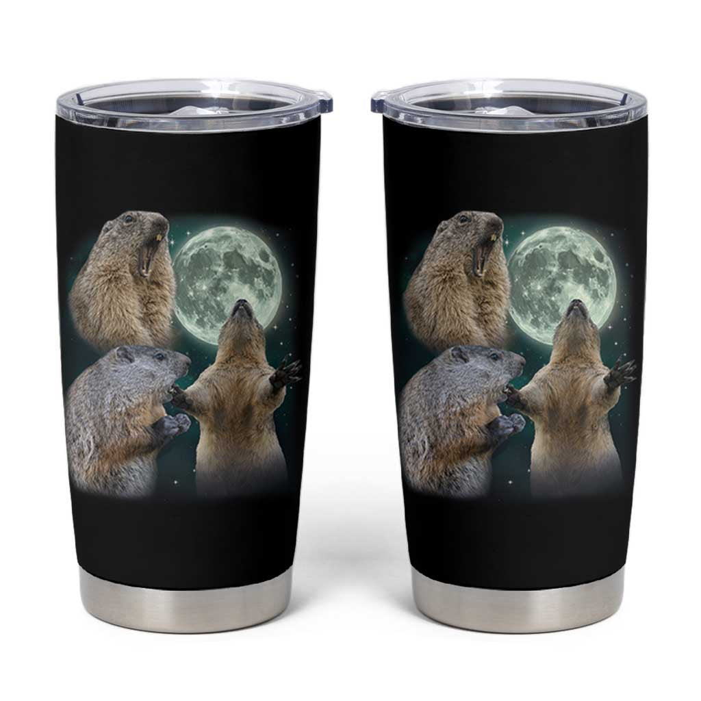 Funny Three Groundhog Moon Groundhog Day Meme Tumbler Cup - Wonder Print Shop