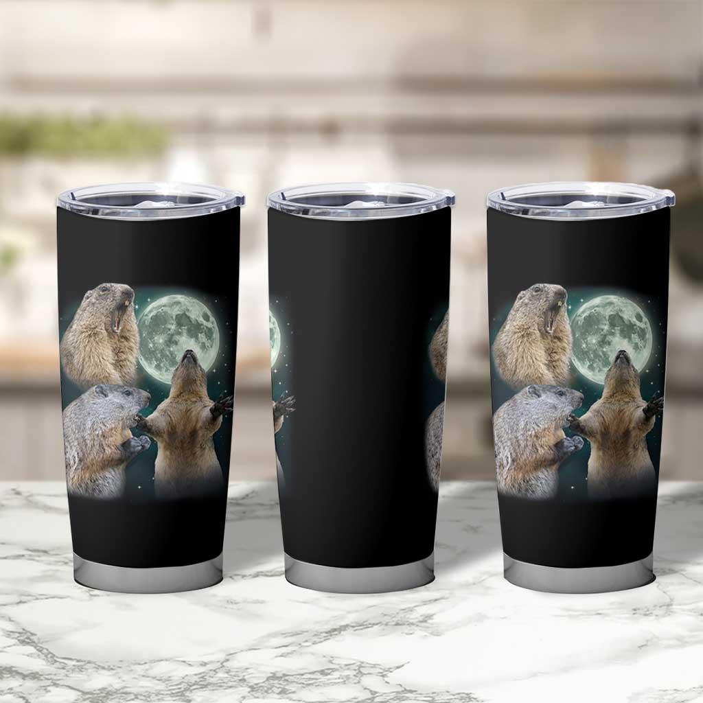 Funny Three Groundhog Moon Groundhog Day Meme Tumbler Cup - Wonder Print Shop