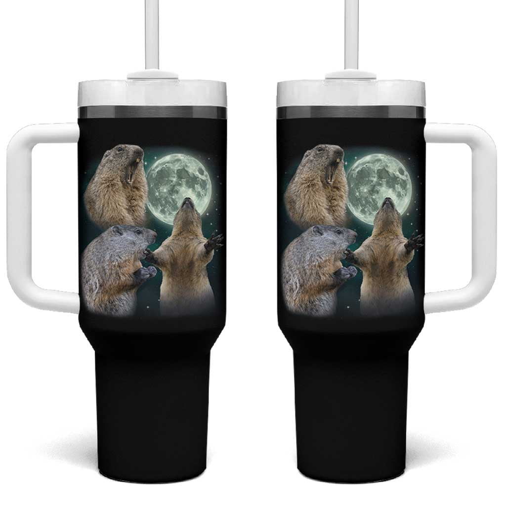 Funny Three Groundhog Moon Groundhog Day Meme Tumbler With Handle - Wonder Print Shop