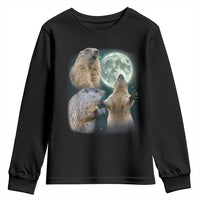 Funny Three Groundhog Moon Groundhog Day Meme Youth Sweatshirt - Wonder Print Shop